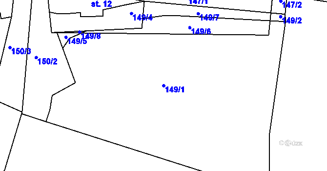 Parcela st. 149/1 v KÚ Bošovice u Čížové, Katastrální mapa