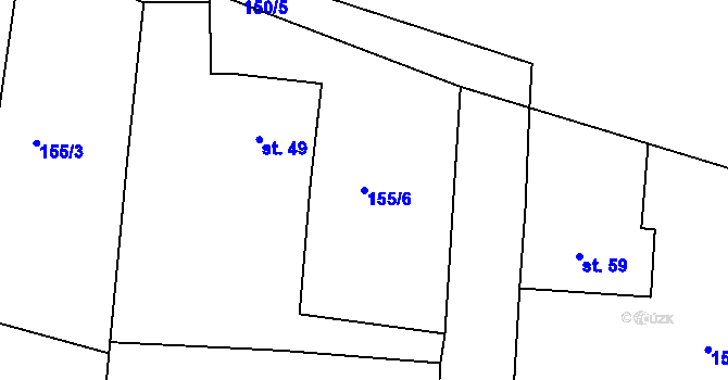 Parcela st. 155/6 v KÚ Bošovice u Čížové, Katastrální mapa