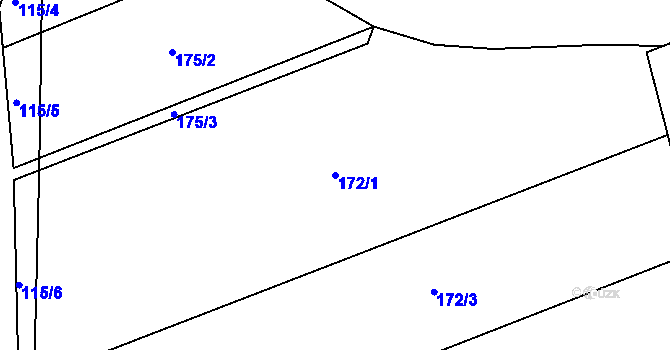 Parcela st. 172/1 v KÚ Bošovice u Čížové, Katastrální mapa