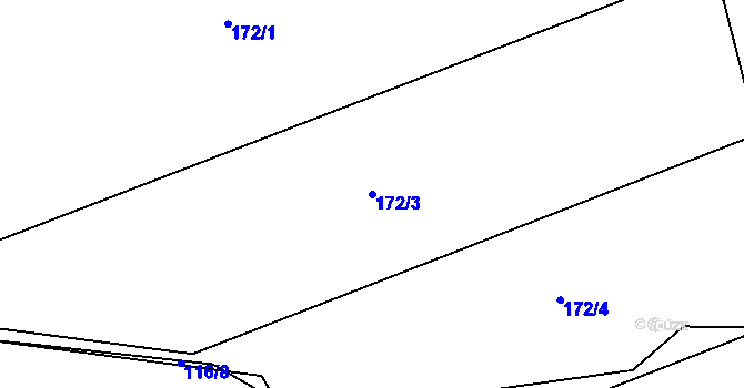 Parcela st. 172/3 v KÚ Bošovice u Čížové, Katastrální mapa