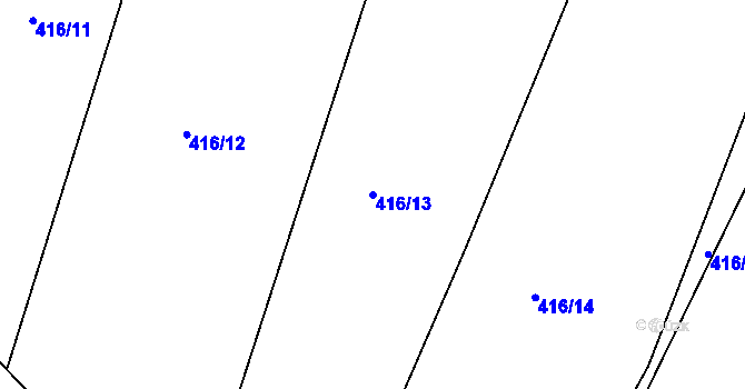 Parcela st. 416/13 v KÚ Bošovice u Čížové, Katastrální mapa