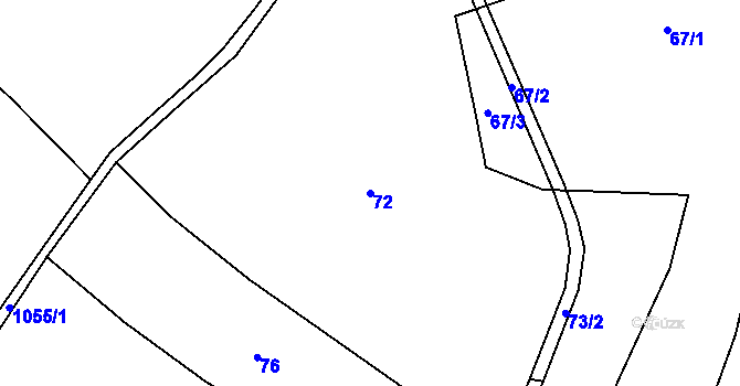 Parcela st. 72 v KÚ Krašovice u Čížové, Katastrální mapa
