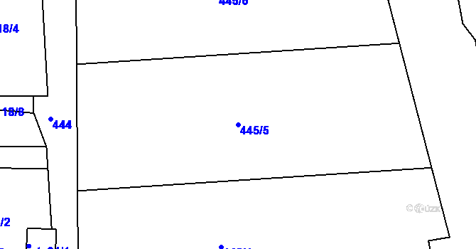 Parcela st. 445/5 v KÚ Krašovice u Čížové, Katastrální mapa
