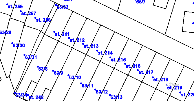 Parcela st. 214 v KÚ Nová Ves u Čížové, Katastrální mapa