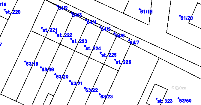 Parcela st. 225 v KÚ Nová Ves u Čížové, Katastrální mapa