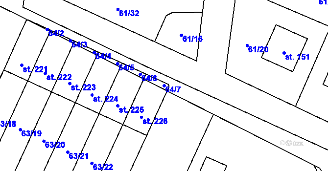 Parcela st. 64/7 v KÚ Nová Ves u Čížové, Katastrální mapa
