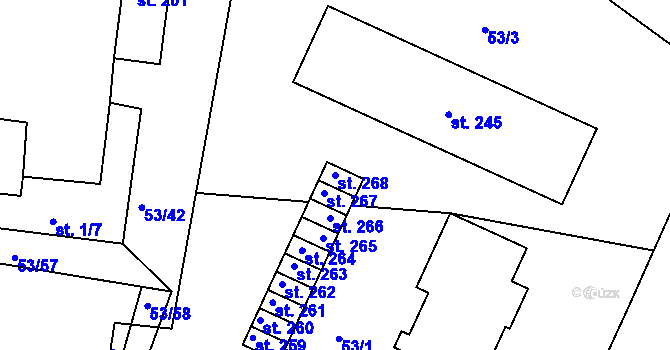 Parcela st. 268 v KÚ Nová Ves u Čížové, Katastrální mapa