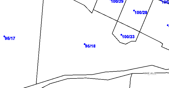 Parcela st. 95/18 v KÚ Zlivice, Katastrální mapa