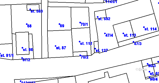 Parcela st. 112 v KÚ Čkyně, Katastrální mapa