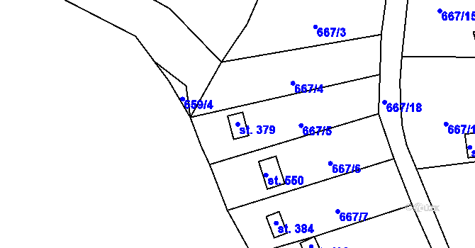 Parcela st. 379 v KÚ Čkyně, Katastrální mapa