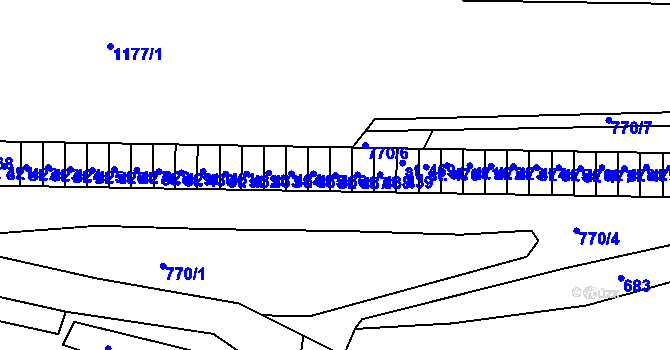 Parcela st. 437 v KÚ Čkyně, Katastrální mapa