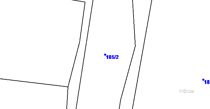 Parcela st. 185/2 v KÚ Čkyně, Katastrální mapa
