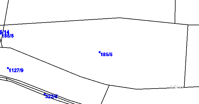 Parcela st. 185/5 v KÚ Čkyně, Katastrální mapa