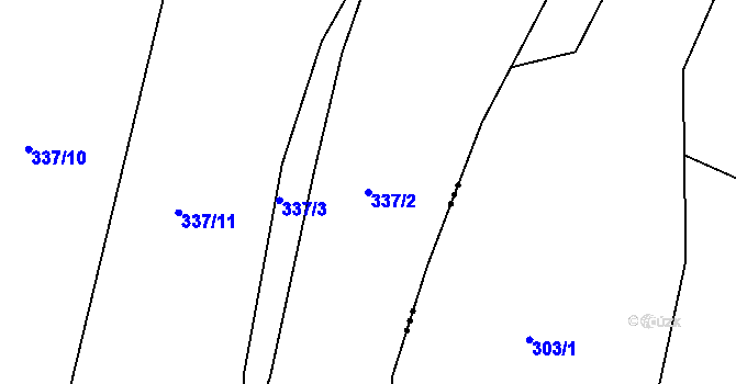 Parcela st. 337/2 v KÚ Čkyně, Katastrální mapa