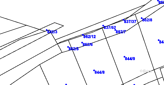 Parcela st. 862/6 v KÚ Čkyně, Katastrální mapa