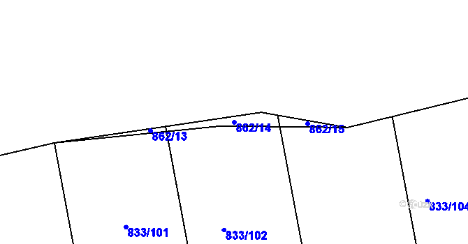 Parcela st. 862/14 v KÚ Čkyně, Katastrální mapa