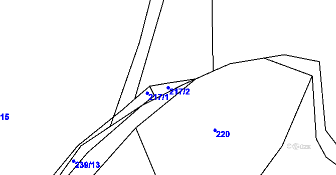 Parcela st. 217/2 v KÚ Čkyně, Katastrální mapa