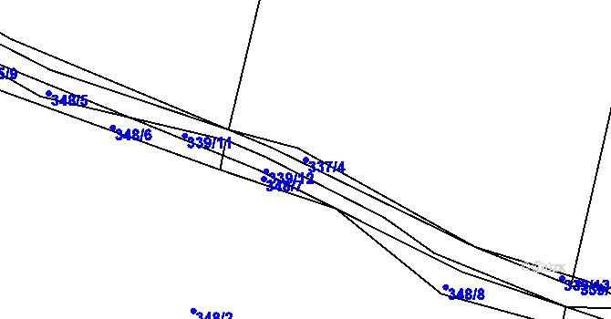 Parcela st. 337/4 v KÚ Čkyně, Katastrální mapa