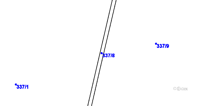 Parcela st. 337/8 v KÚ Čkyně, Katastrální mapa