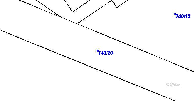 Parcela st. 740/20 v KÚ Čkyně, Katastrální mapa