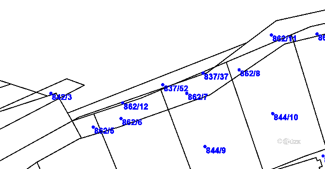 Parcela st. 837/52 v KÚ Čkyně, Katastrální mapa