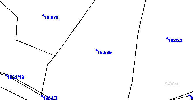 Parcela st. 163/29 v KÚ Dolany u Čkyně, Katastrální mapa