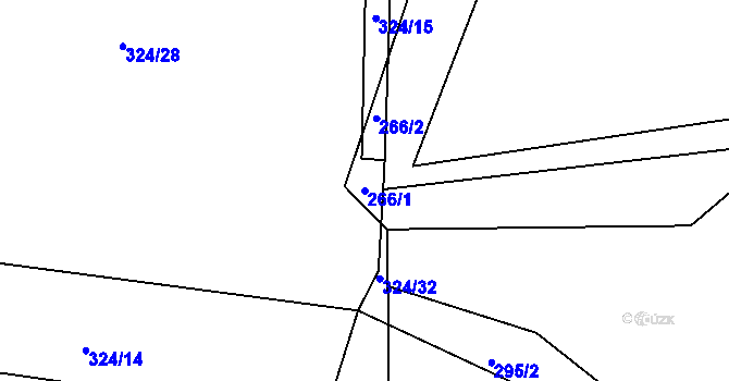 Parcela st. 266/1 v KÚ Dolany u Čkyně, Katastrální mapa