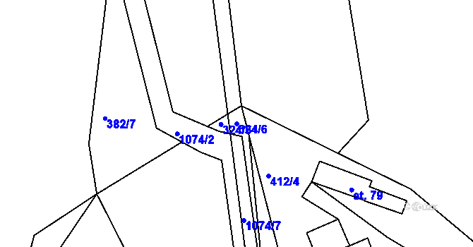 Parcela st. 324/6 v KÚ Dolany u Čkyně, Katastrální mapa