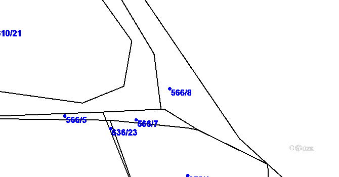 Parcela st. 566/8 v KÚ Dolany u Čkyně, Katastrální mapa