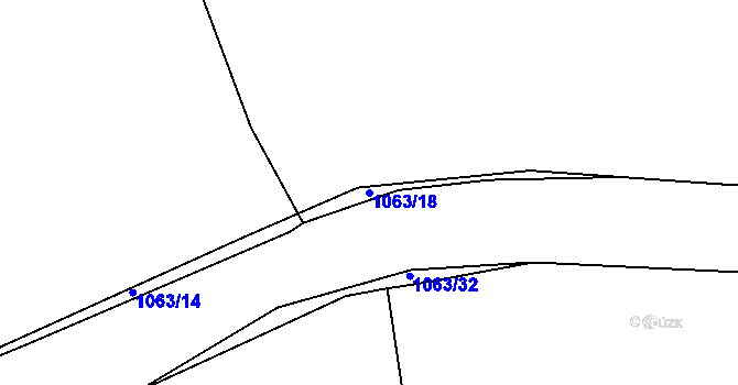 Parcela st. 1063/18 v KÚ Dolany u Čkyně, Katastrální mapa