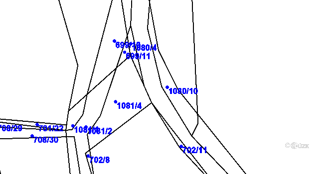 Parcela st. 1080/10 v KÚ Dolany u Čkyně, Katastrální mapa