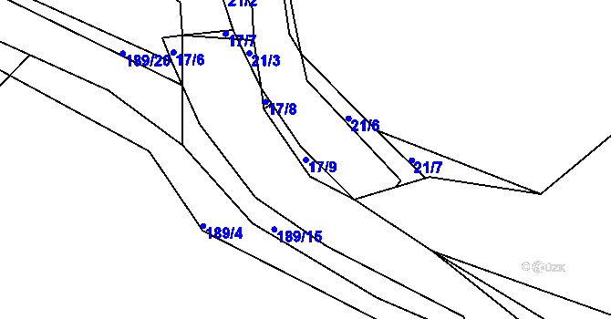 Parcela st. 17/9 v KÚ Horosedly u Čkyně, Katastrální mapa