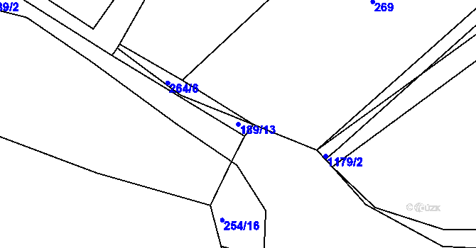 Parcela st. 189/13 v KÚ Horosedly u Čkyně, Katastrální mapa