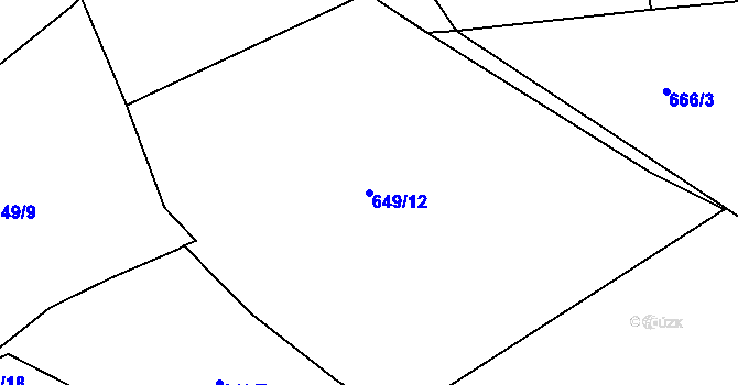 Parcela st. 649/12 v KÚ Horosedly u Čkyně, Katastrální mapa