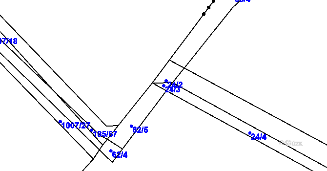 Parcela st. 24/3 v KÚ Lčovice, Katastrální mapa