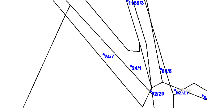 Parcela st. 24/7 v KÚ Lčovice, Katastrální mapa