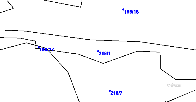 Parcela st. 218/1 v KÚ Lčovice, Katastrální mapa