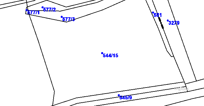 Parcela st. 544/15 v KÚ Lčovice, Katastrální mapa