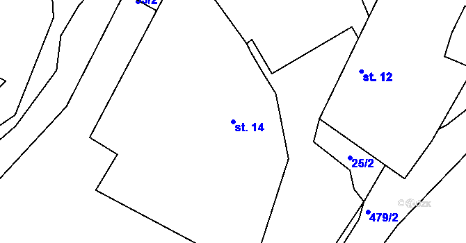 Parcela st. 14 v KÚ Onšovice u Čkyně, Katastrální mapa