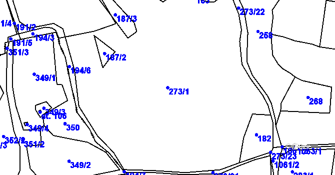 Parcela st. 273/1 v KÚ Onšovice u Čkyně, Katastrální mapa