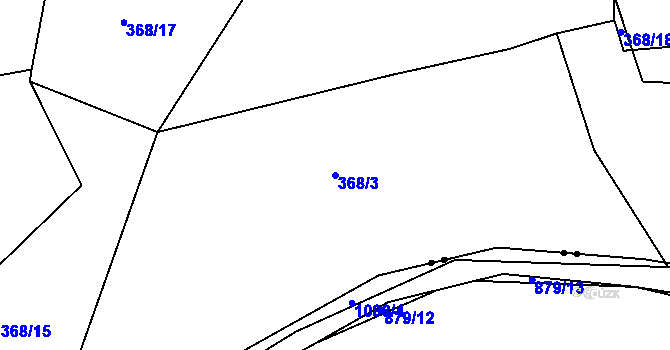 Parcela st. 368/3 v KÚ Onšovice u Čkyně, Katastrální mapa