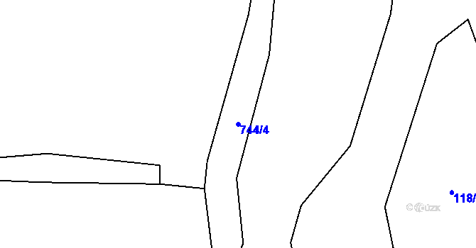 Parcela st. 744/4 v KÚ Onšovice u Čkyně, Katastrální mapa
