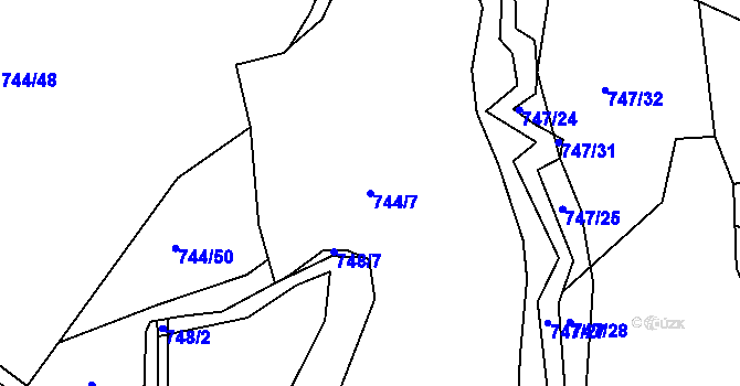 Parcela st. 744/7 v KÚ Onšovice u Čkyně, Katastrální mapa
