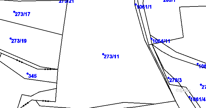 Parcela st. 273/11 v KÚ Onšovice u Čkyně, Katastrální mapa