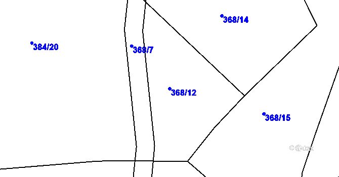 Parcela st. 368/12 v KÚ Onšovice u Čkyně, Katastrální mapa