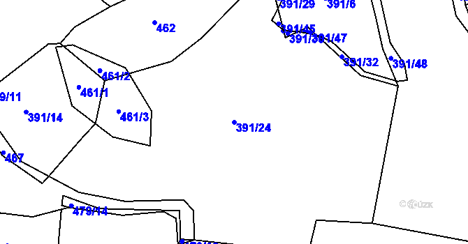 Parcela st. 391/24 v KÚ Onšovice u Čkyně, Katastrální mapa