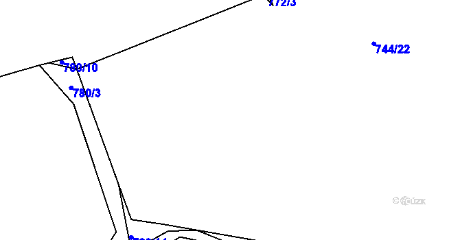 Parcela st. 744/17 v KÚ Onšovice u Čkyně, Katastrální mapa