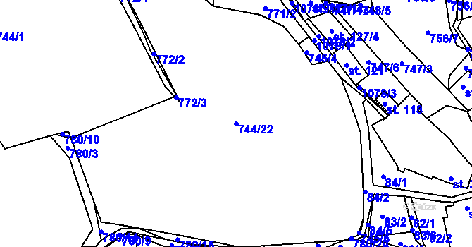 Parcela st. 744/22 v KÚ Onšovice u Čkyně, Katastrální mapa