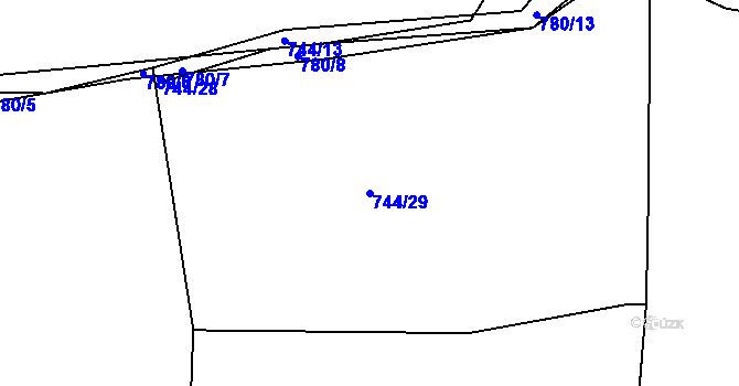 Parcela st. 744/29 v KÚ Onšovice u Čkyně, Katastrální mapa