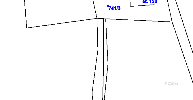 Parcela st. 744/39 v KÚ Onšovice u Čkyně, Katastrální mapa